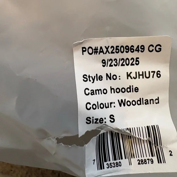 Comfrt Collection Camo Hoodie Size S Brown WoodCamouflage Fleece Sweatshirt NWT - Picture 9 of 10